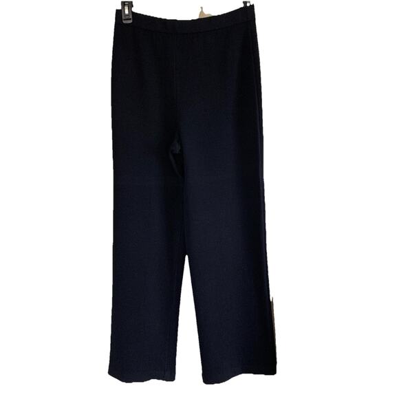 St. John Collection Santana Knit Flat Front Pants SP 07 GRP 1 Black Size 10 - Picture 2 of 12